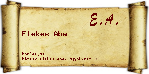 Elekes Aba névjegykártya